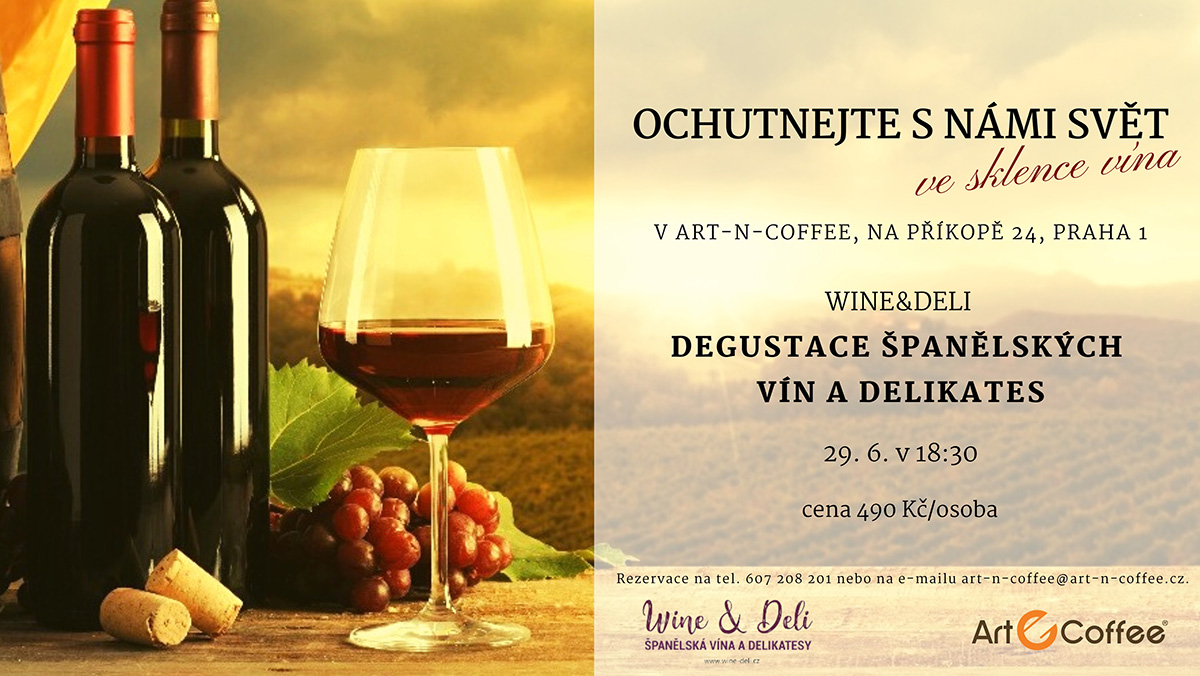 You are currently viewing Degustace španělských vín a delikates červen 2023 v Art-n-Coffee